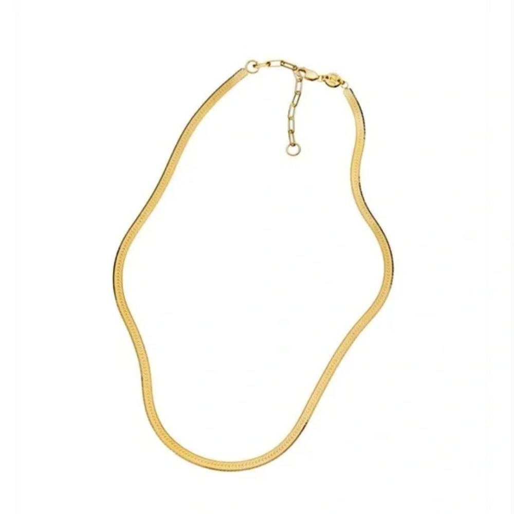 Jennifer Zeuner 14K Hamilton Yellow Gold IP Plated Herringbone Necklace